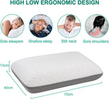 Fityou Memory Foam Pude Nakkestøttepude Ergonomisk Sovepude Kølepude Dobbeltsidet design Vaskbart pudebetræk (67,5X40X13Cm) Cervikale ortopædiske puder Naty Shop