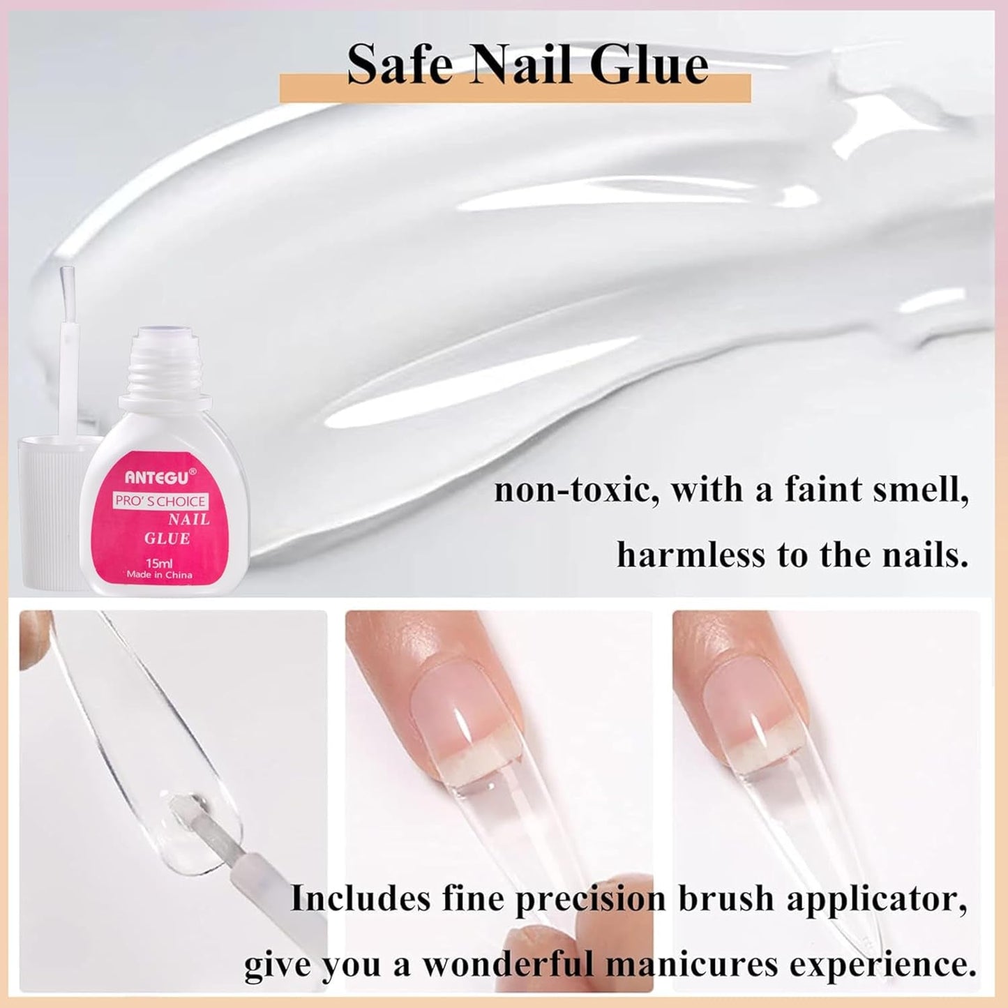 Ballerina falske neglesæt - 240 stykker Delikat lilla pink falske negle, fulddækkende lim på falske negle, falske neglespidssæt til manicure og neglekunst til kvinder og piger (lavendelrosa)