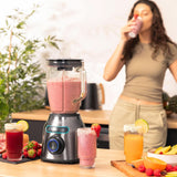 Cecotec Standmixer Power Black Titanium 2200MAX Smooth, 2200 W Maximale Leistung, 6 Klingen Aus Edelstahl, Ice-Crush-Funktion, Turbo- Og Smoothie-Funktion, Autoclean-Funktion Køkken Naty Shop