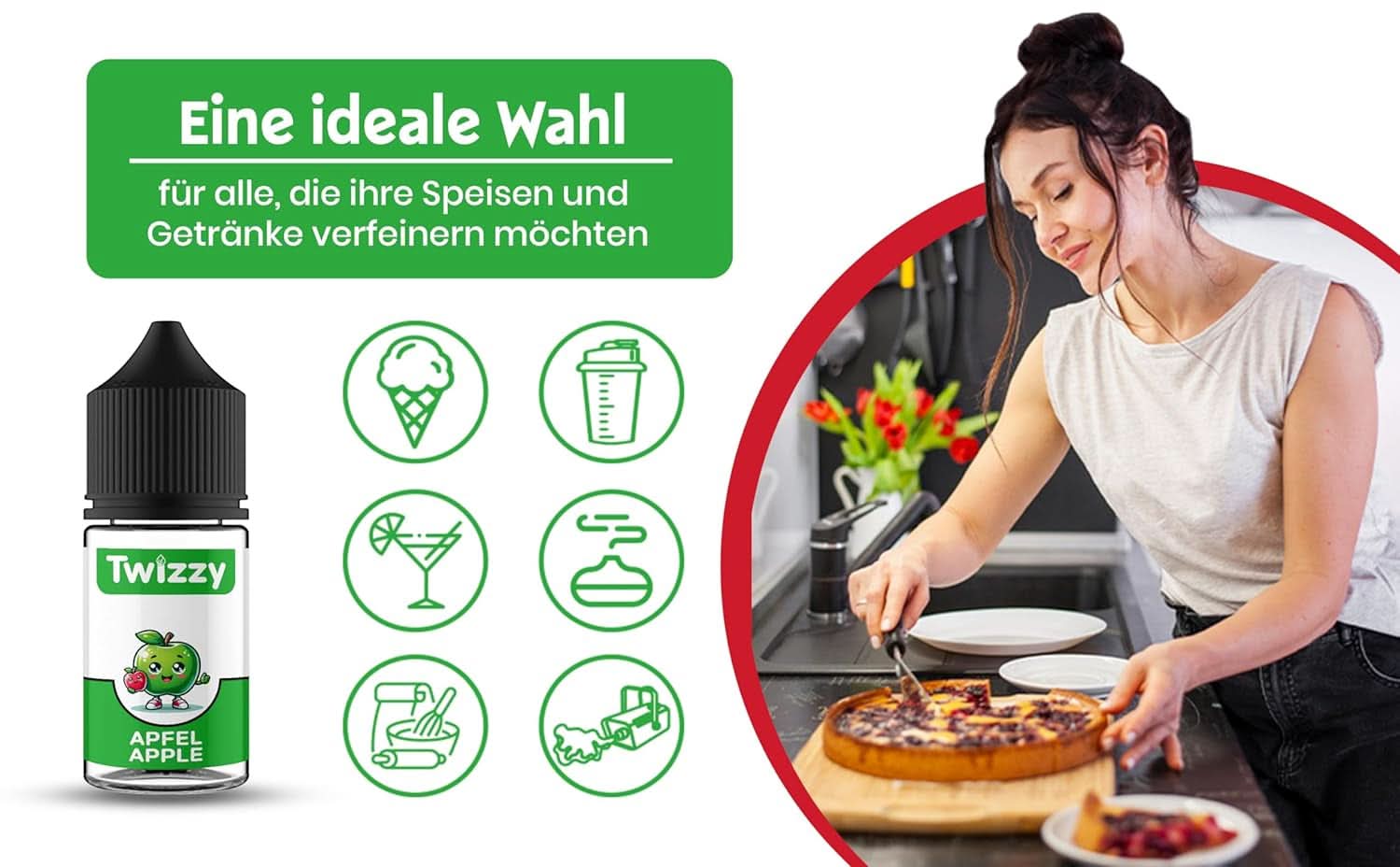 Twizzy, koncentreret æblearoma, 30 ml Aromas Naty Shop