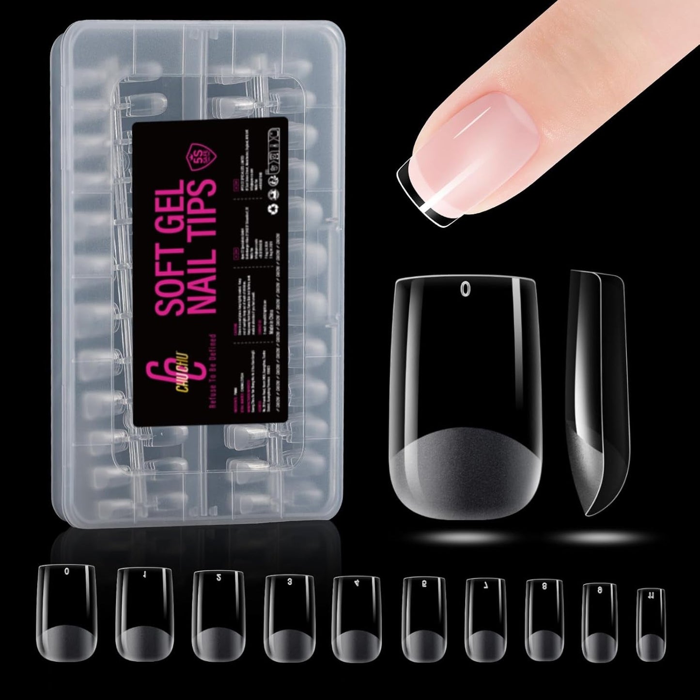 504 stk Ballerina Medium Gel Negletyper: Gel Neglespidser PMMA Falske Negle Negle Extensions Kunstige negle 12 str.