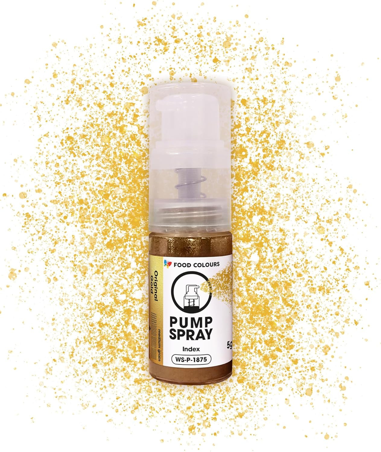 Spiselig glitter madspray NY SØLVSKIMMERENDE 5G pumpe med metallisk pulver til hurtig og effektiv dekoration af kager, cremer, geléer, praliner, chokolade og sukkerpynt