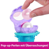 Mattel Disney Princess Legetøj, Make-up Shell Havfrue Arielle modedukke med aftagelig hale, Makeup bord med 5 gentagelige pop-up overraskelser og 5 tilbehør, JBF86 Naty Shop Dolls