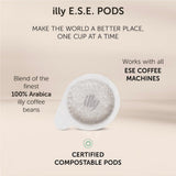 illy, Kaffee E.S.E. Puder Einzeldosis CLASSICO, 100% Arabica med noter af Orangenblüten og Jasmin, Sanfter Gesmack og Süßer Nachgeschmack, 1 Packung med 18 compostierbaren kapsler