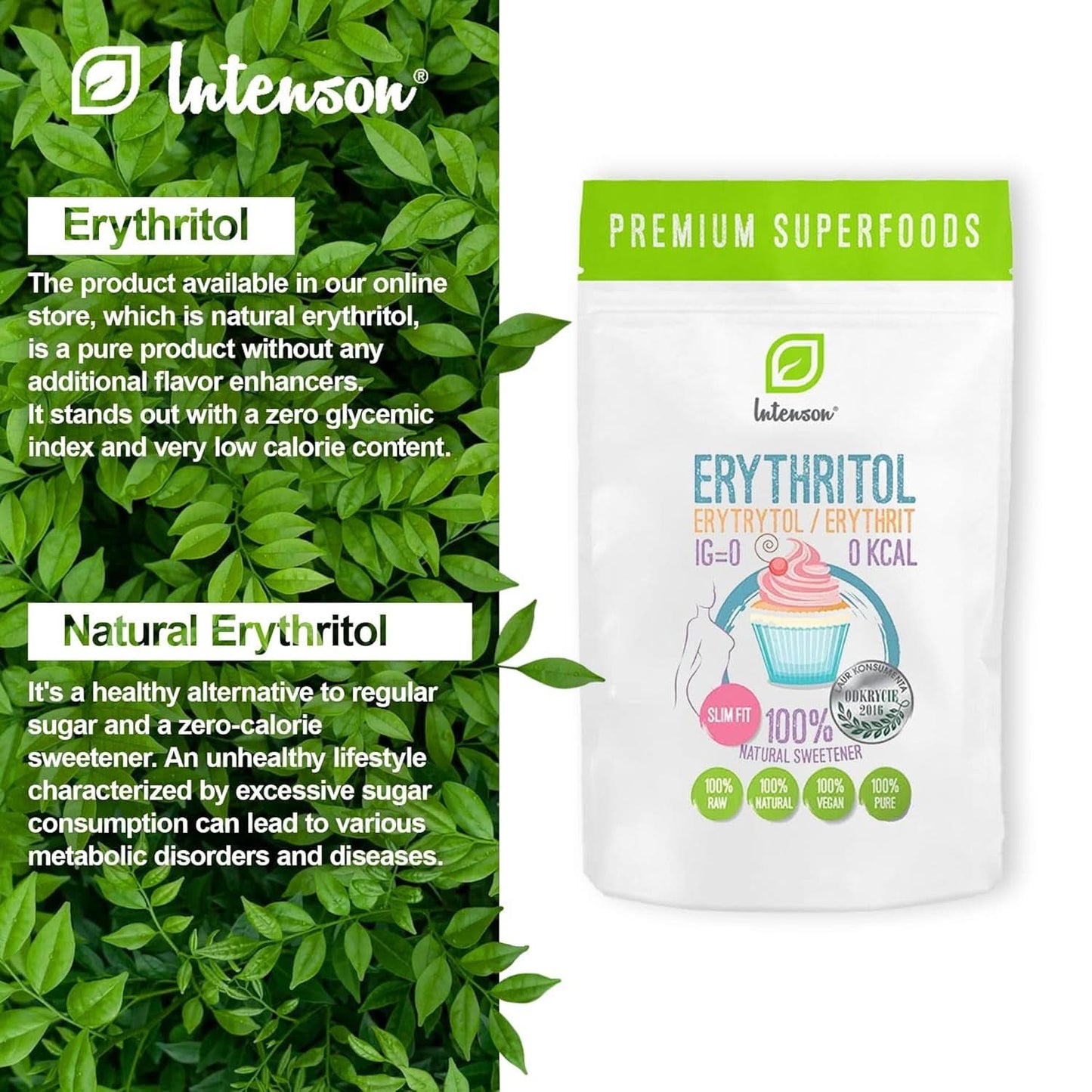 Erythritol - Naturligt sukkeralternativ, 2 kg sødemidler Naty Shop