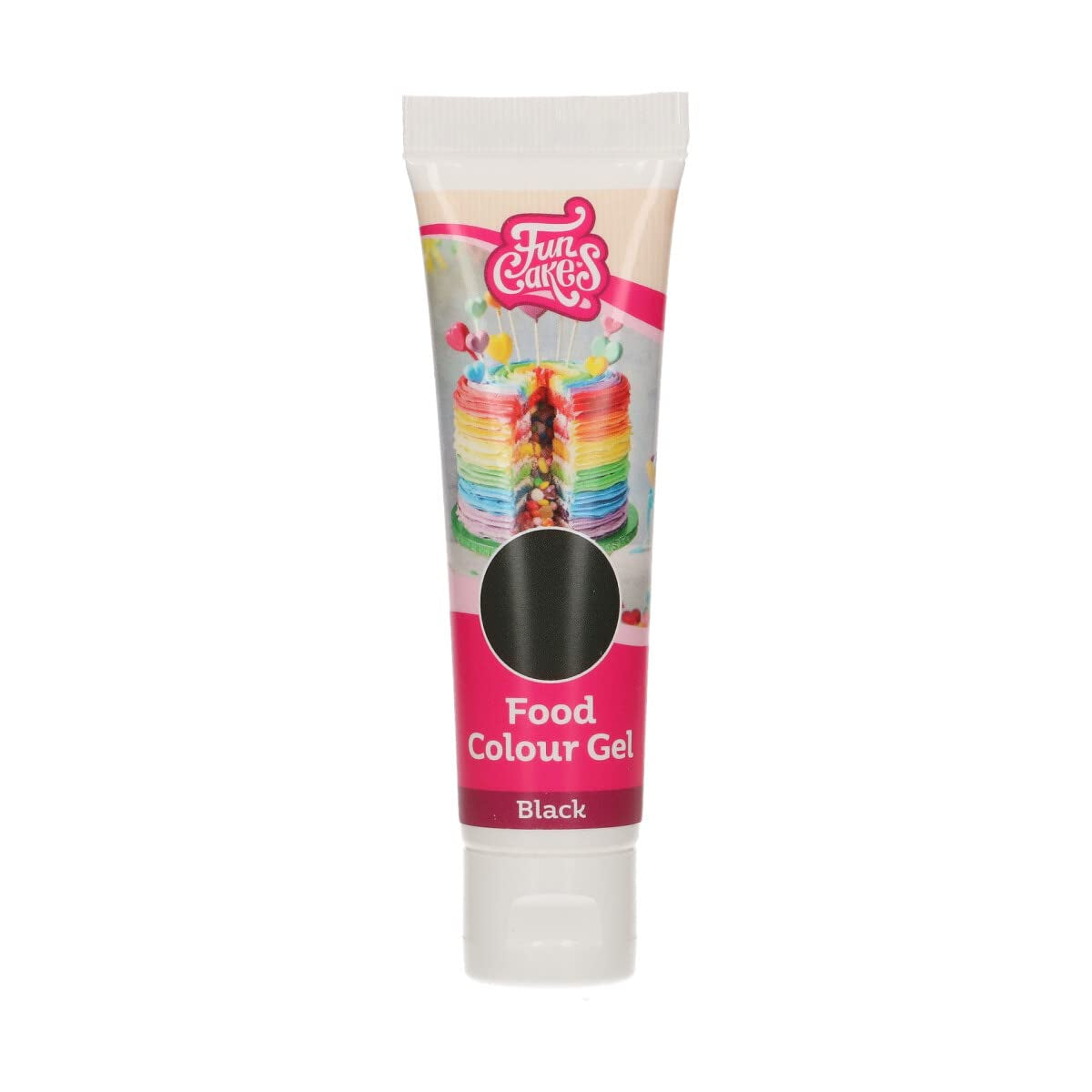 Funcakes madfarve, sort gel: Højkoncentreret madfarve til dej, creme, fondant og marcipan. Nem dosering. Enkelt dråbe for at skabe levende farver. Halal. 30 g.
