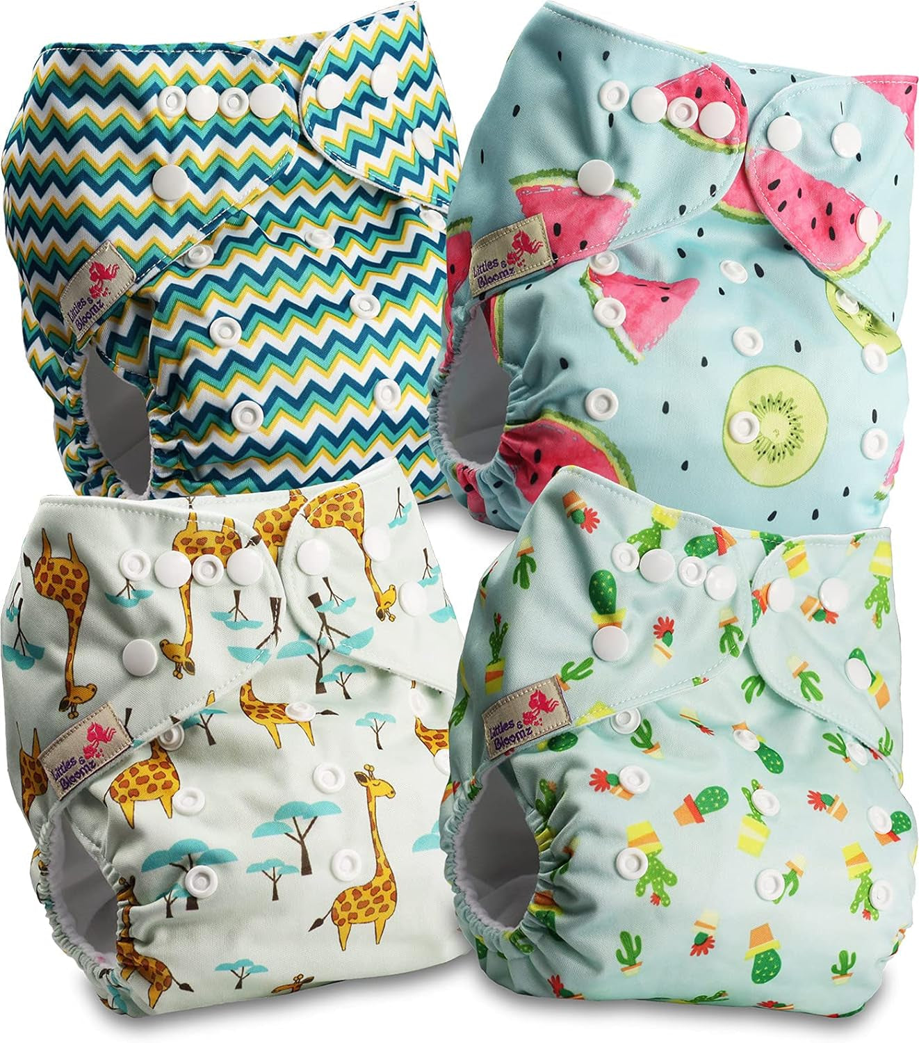 Littles og Bloomz FLP2-0406 Standard Clip Genanvendelig ble, 4 bleer