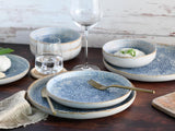 CreaTable, 21652, Uno Mykonos-serien, 12-delt servisesæt, porcelænstallerkensæt, tåler opvaskemaskine og mikroovn, fremstillet i Portugal