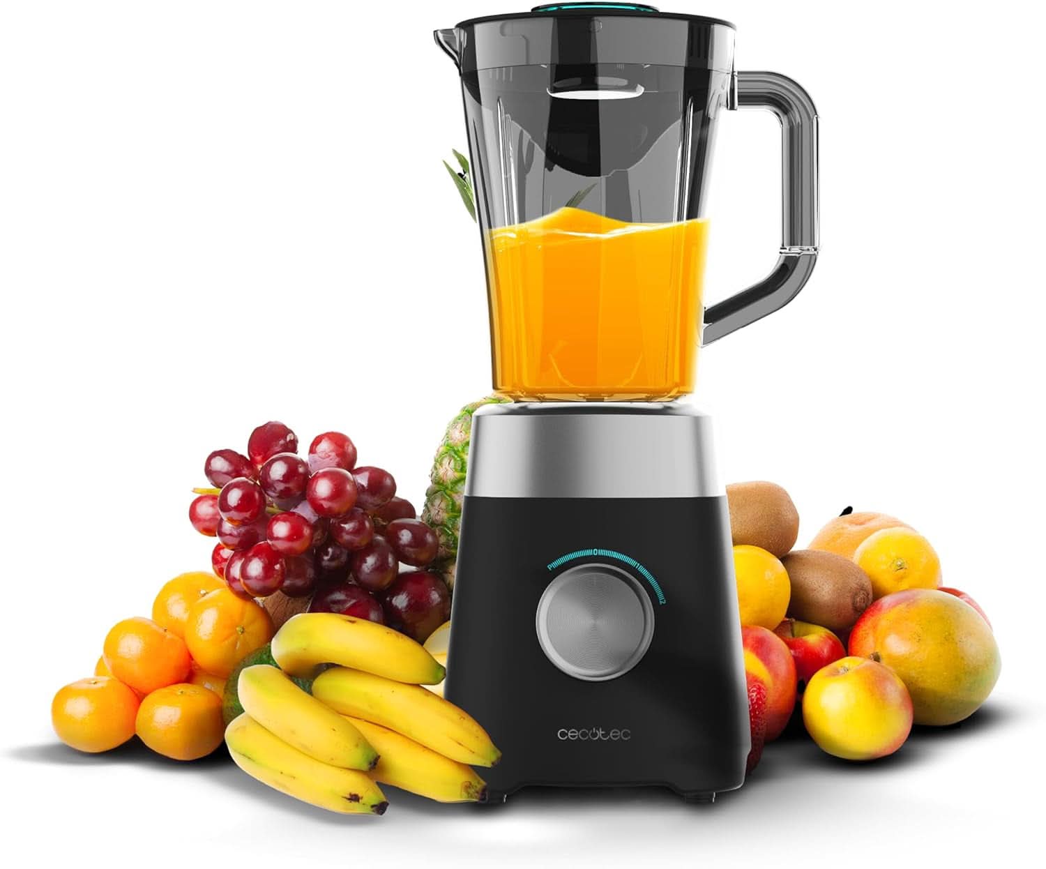 Cecotec Standmixer Power Black Titanium 2200MAX Smooth, 2200 W Maximale Leistung, 6 Klingen Aus Edelstahl, Ice-Crush-Funktion, Turbo- Og Smoothie-Funktion, Autoclean-Funktion Køkken Naty Shop Schwarz 1300 W | 1,5 L | Plast