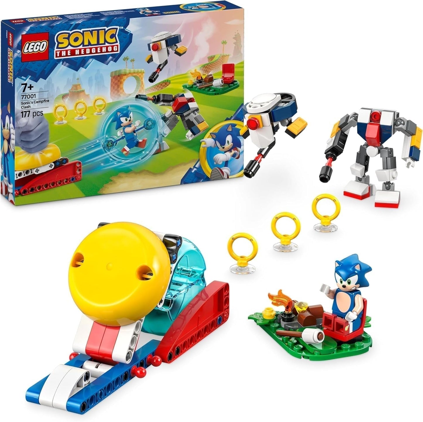 LEGO Sonic the Hedgehog Sonics-opgør ved lejrbålet Legetøj til børn og videospilsfans Byggesæt til drenge og piger 7 år gammelt eventyrsæt Samleobjekt 77001 Byggesæt Beuche den LEGO-Store Standardtitel