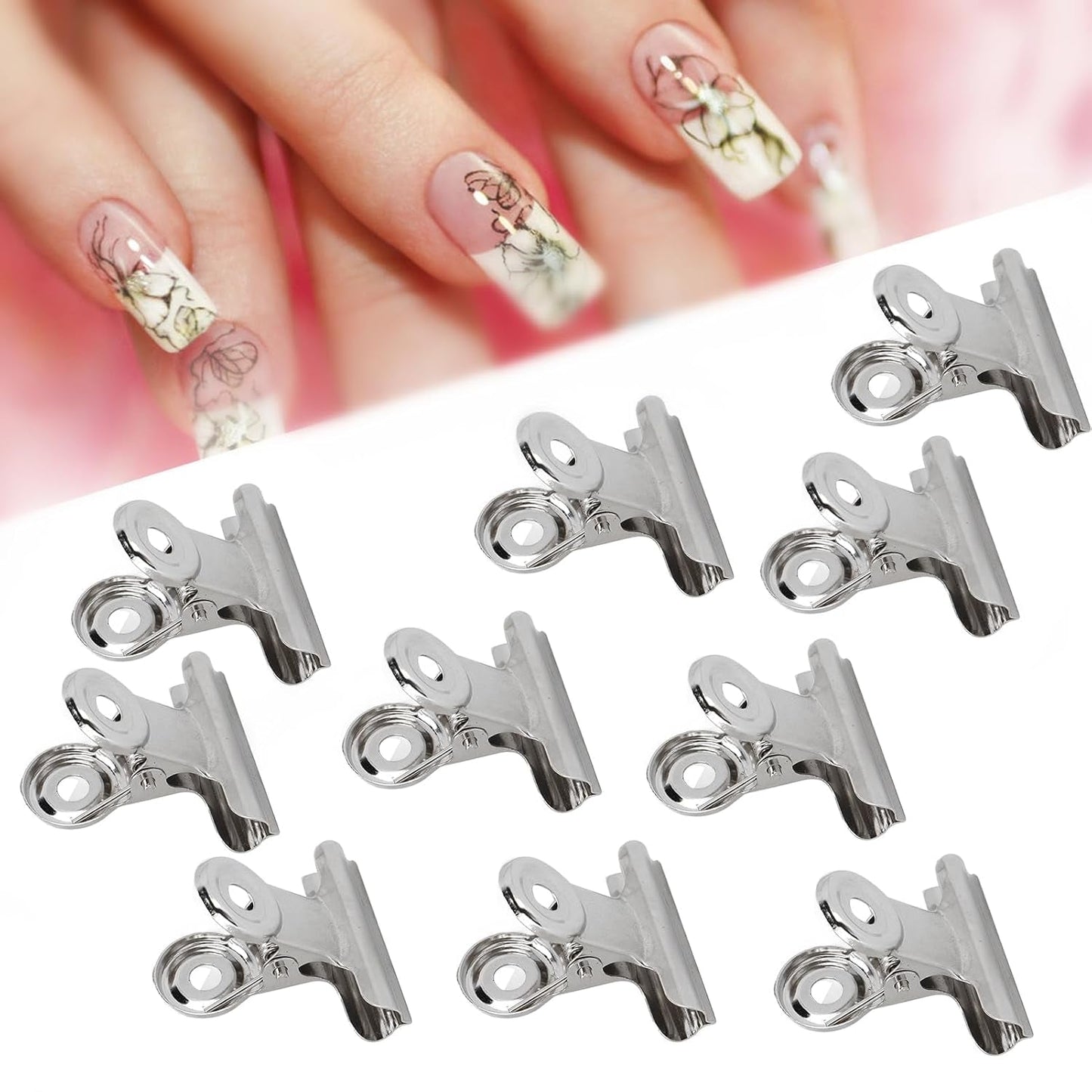 10 stk Negleclips Metal Clip Negle Extension Clip Neglekunstværktøj Glasfiberfikser Neglekunsttilbehør Holdbart Praktisk Udstyr Hjem DIY Salon