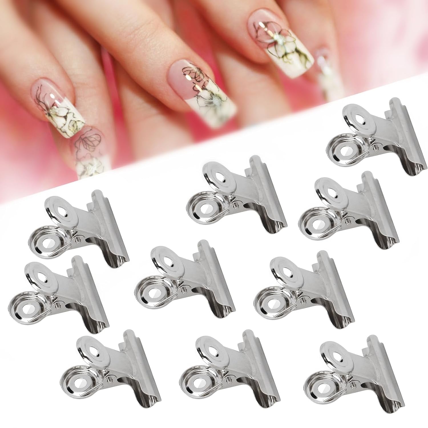10 stk Negleclips Metal Clip Negle Extension Clip Neglekunstværktøj Glasfiberfikser Neglekunsttilbehør Holdbart Praktisk Udstyr Hjem DIY Salon