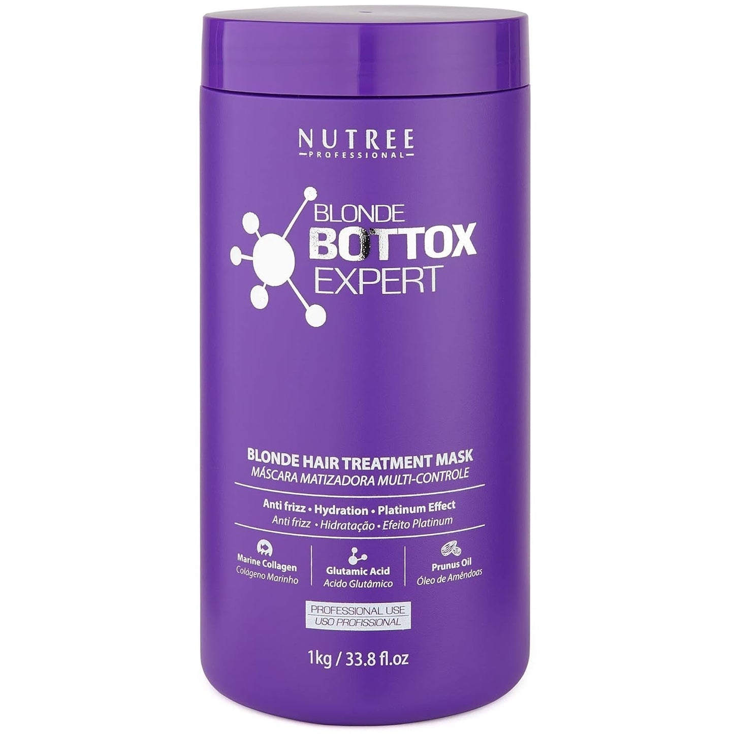 BLONDE BONDOX HÅRBEHANDLING 1 kg professionel lilla varmemaske - olivenolie - genopretter hårets elasticitet og fleksibilitet, blødgør, fugter og tilføjer glans Naty Shop Hair Mask Standard titel