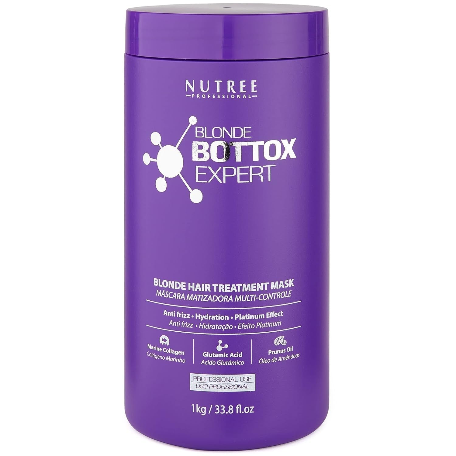 BLONDE BONDOX HÅRBEHANDLING 1 kg professionel lilla varmemaske - olivenolie - genopretter hårets elasticitet og fleksibilitet, blødgør, fugter og tilføjer glans Naty Shop Hair Mask Standard titel