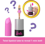 Barbie Mini Barbieland Sæt med 5 Fashionista-dukker, ca. 3,8 cm høje minidukker i læbestiftsærmer Surprise Collection Set (stile kan variere), JBD26 Naty Shop Dolls