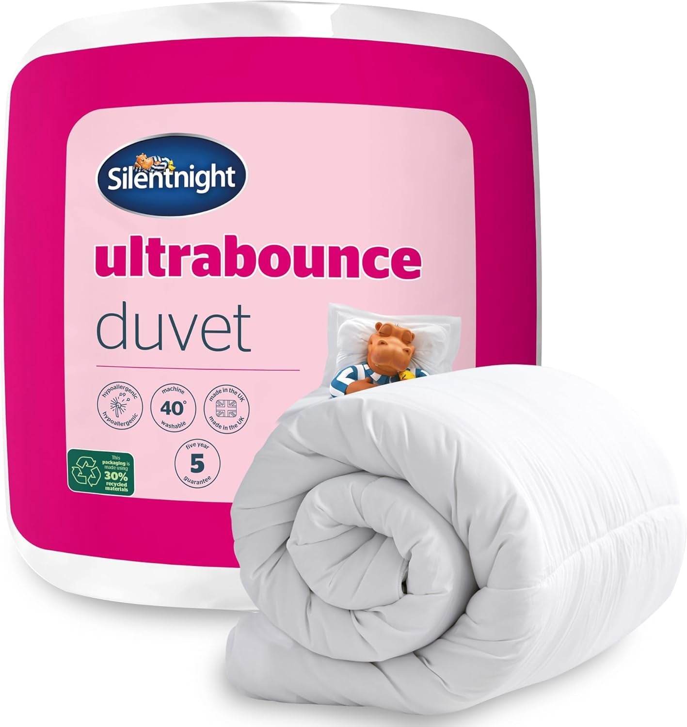 Silentnight "Ultrabounce" quilt, mikrofiber, hvid, enkeltseng Dyner og dyner Naty Shop Enkeltseng 13,5 Tog