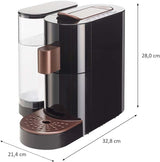 K-FEE TWINS II kapsel espressomaskine til kaffe, te og kakao | Espressomaskine til store kopper | Hurtig opvarmning | 2,3 l vandtank | 19 takter | Sort-kobber