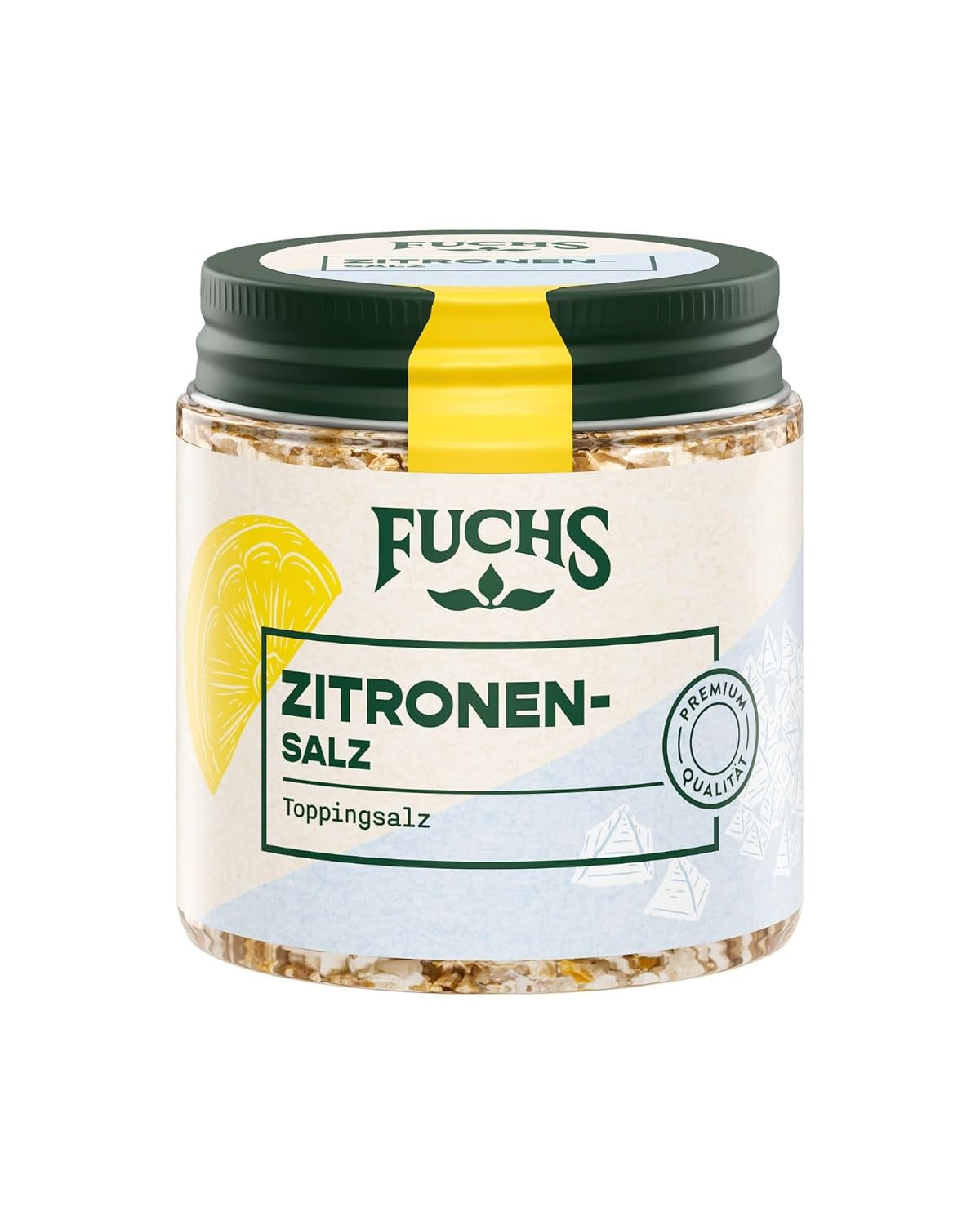 Fuchs Gewürze - Citronensalz | Toppingsalz med Pyramidenflocken & Zitrone | Crunchy Verfeinerung für Fisch und Gemüse | Citronsalt i Premium-Qualität | 60 g im wiederverschließbaren Gewürzglas