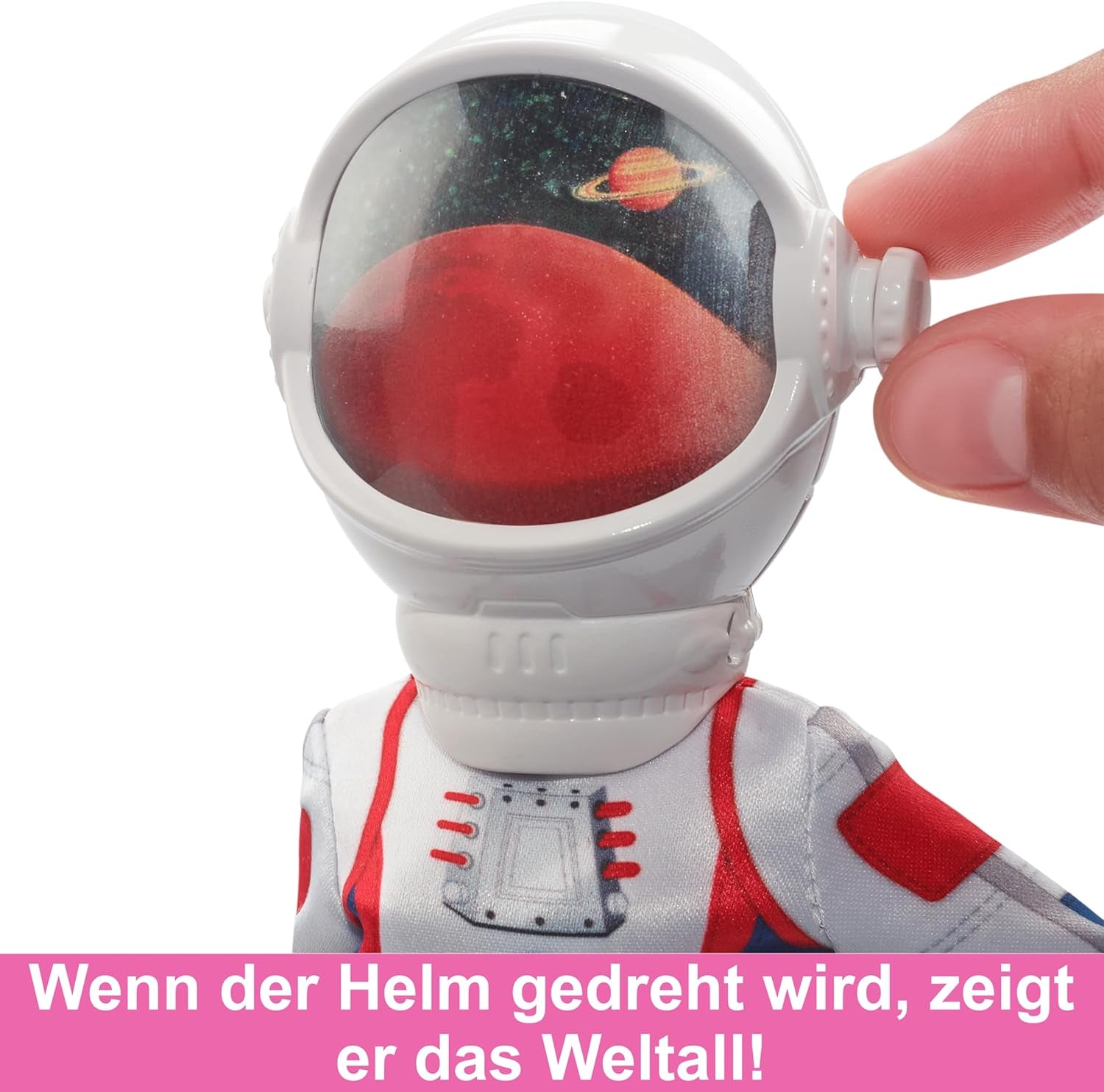 65-års fødselsdag Barbie Dukke og 10 tilbehør, Brunette Dukke Astronaut Sæt, Rover på hjul, Rumhjelm med skiftende visir og mere, HRG45