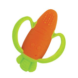 Infantino Lil' Nibbles, tekstureret silikonebider, BPA-fri babybitring, blødt, let at holde, sansestimulering til spædbørn, gulerod