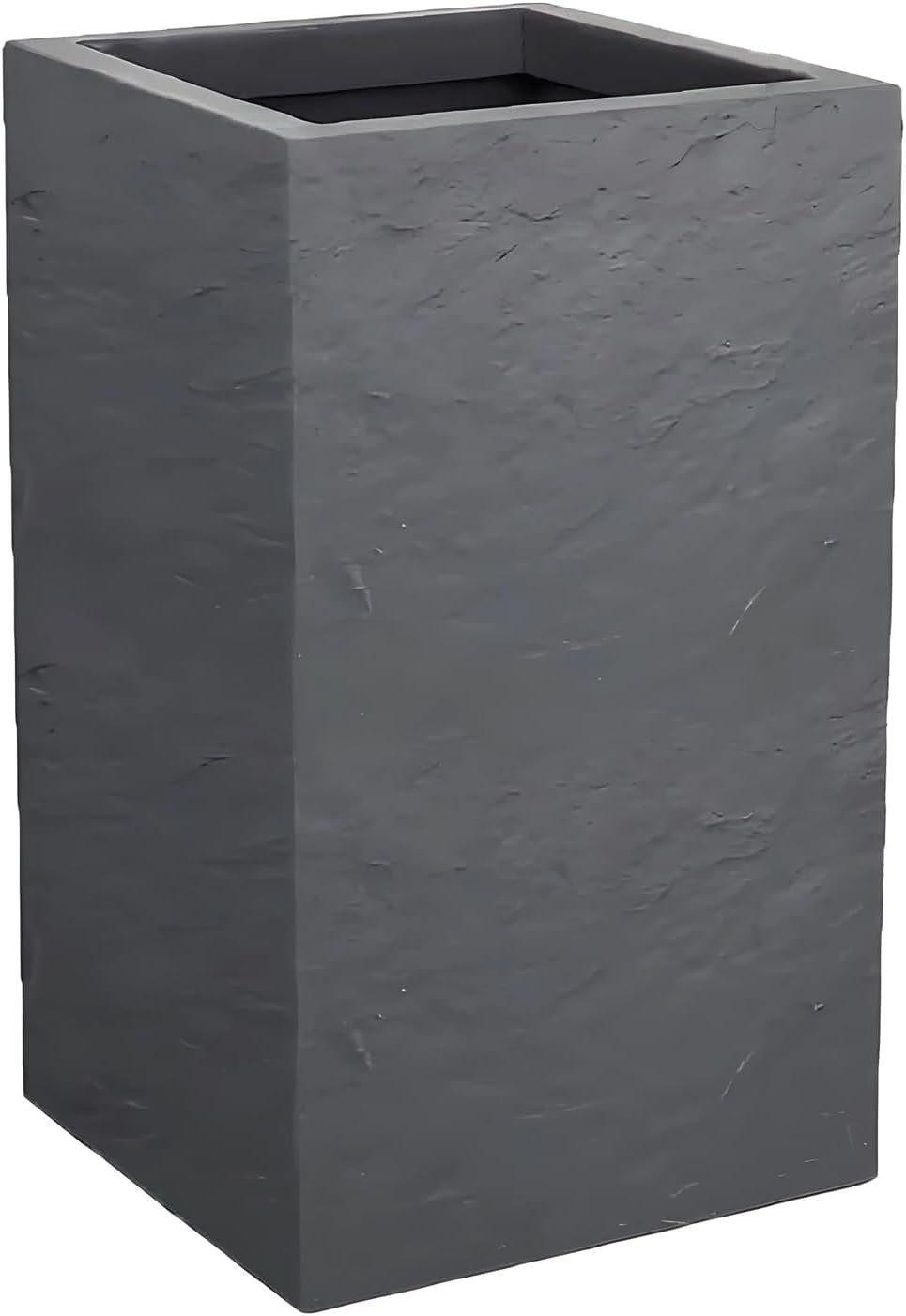 Volcania Up plantekasse, firkantet, høj, 36 l, stenlook, enkeltvæg, vandtank, 29,5 x 29,5 x 49,5 cm, antracitgrå