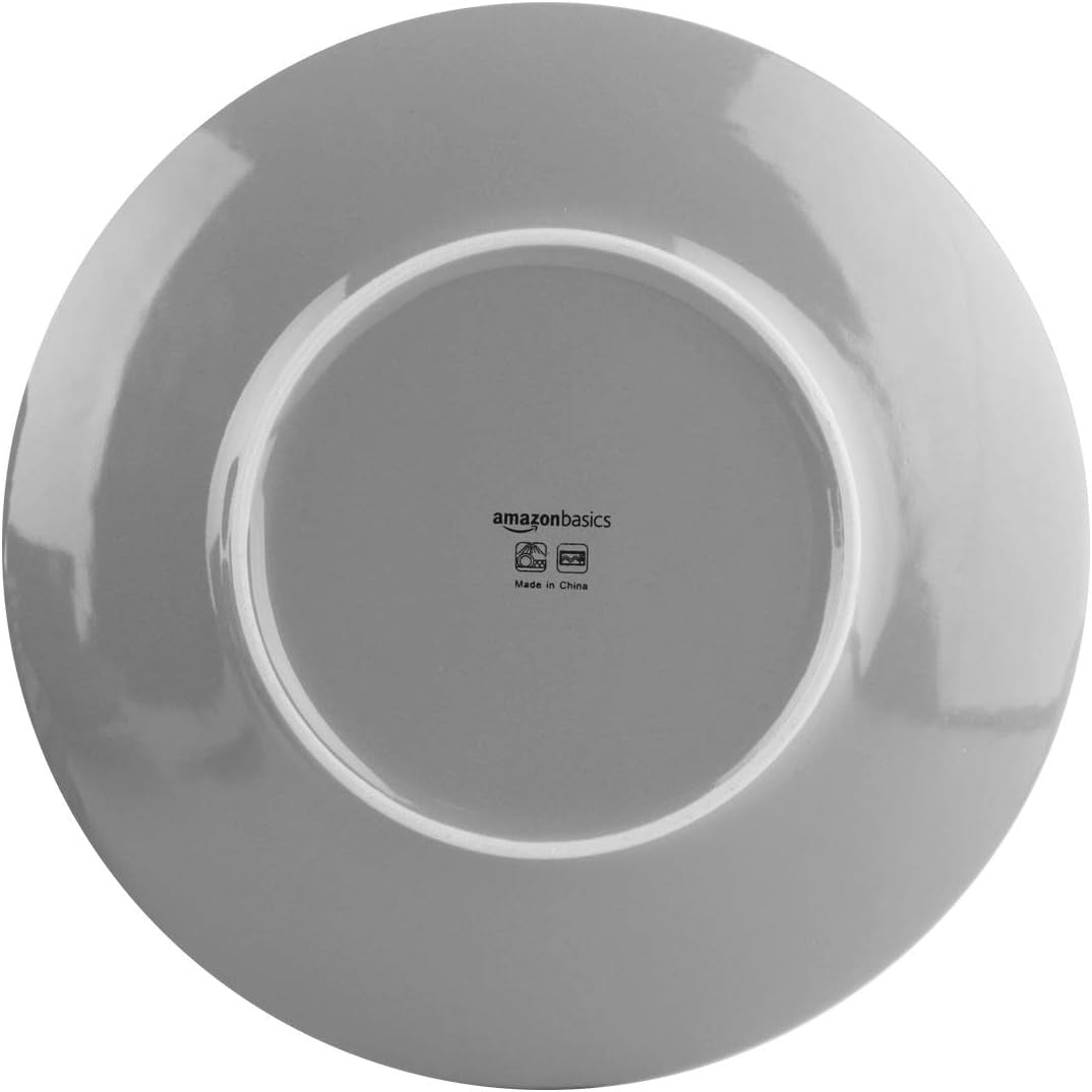 Amazon Basics 18-dele Smoky Grey 6-Serve Stoneware Dinerware Set