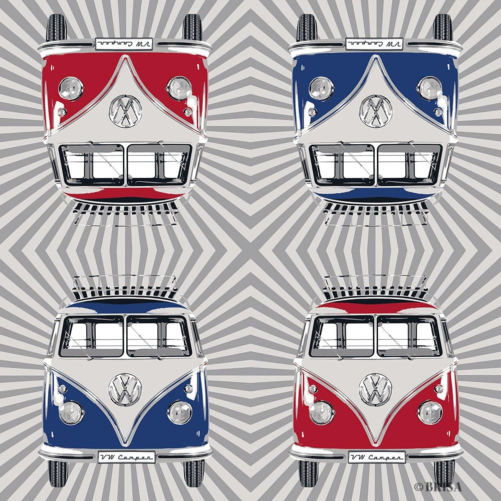 BRISA VW Collection - T1 Bus Volkswagen Bordservietter (Samba Stripes/Red/3 Ply)