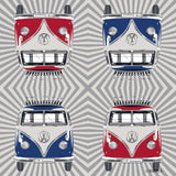 BRISA VW Collection - T1 Bus Volkswagen Bordservietter (Samba Stripes/Red/3 Ply)