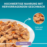 PURINA ONE Sensitive våd kattefoder, møre stykker i kyllingesauce, pakke med 26 stk (26 x 85g)