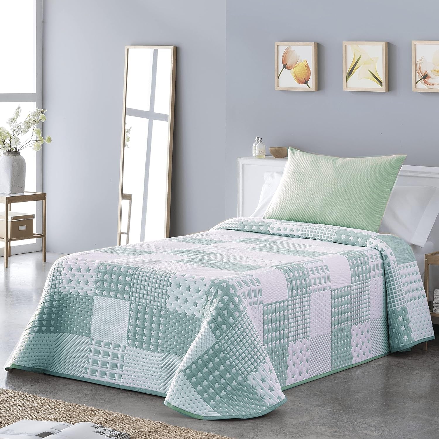 VIALMAN Colcha Bouti Ligera Sengetæppe Sofia 21, polyester bomuld, beige, Cama 150: 250 X 270 Cm Senge og tæpper Besuche den VIALMAN-Store Hilsen Cama 150: 250 X 270 Cm