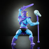 Masters of the Universe Origins legetøj, skeletfigur fra tegneseriesamlingen, skurk stående ca. 14 cm med rustning, stav, sværd og 2 masker, HYD24 Actionfigurer Naty Shop