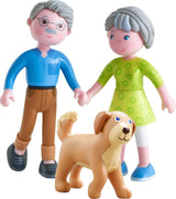 HABA 306147 - Little Friends legesæt bedsteforældre, fleksible dukker og dyr fra 3 år og opefter, flerfarvet