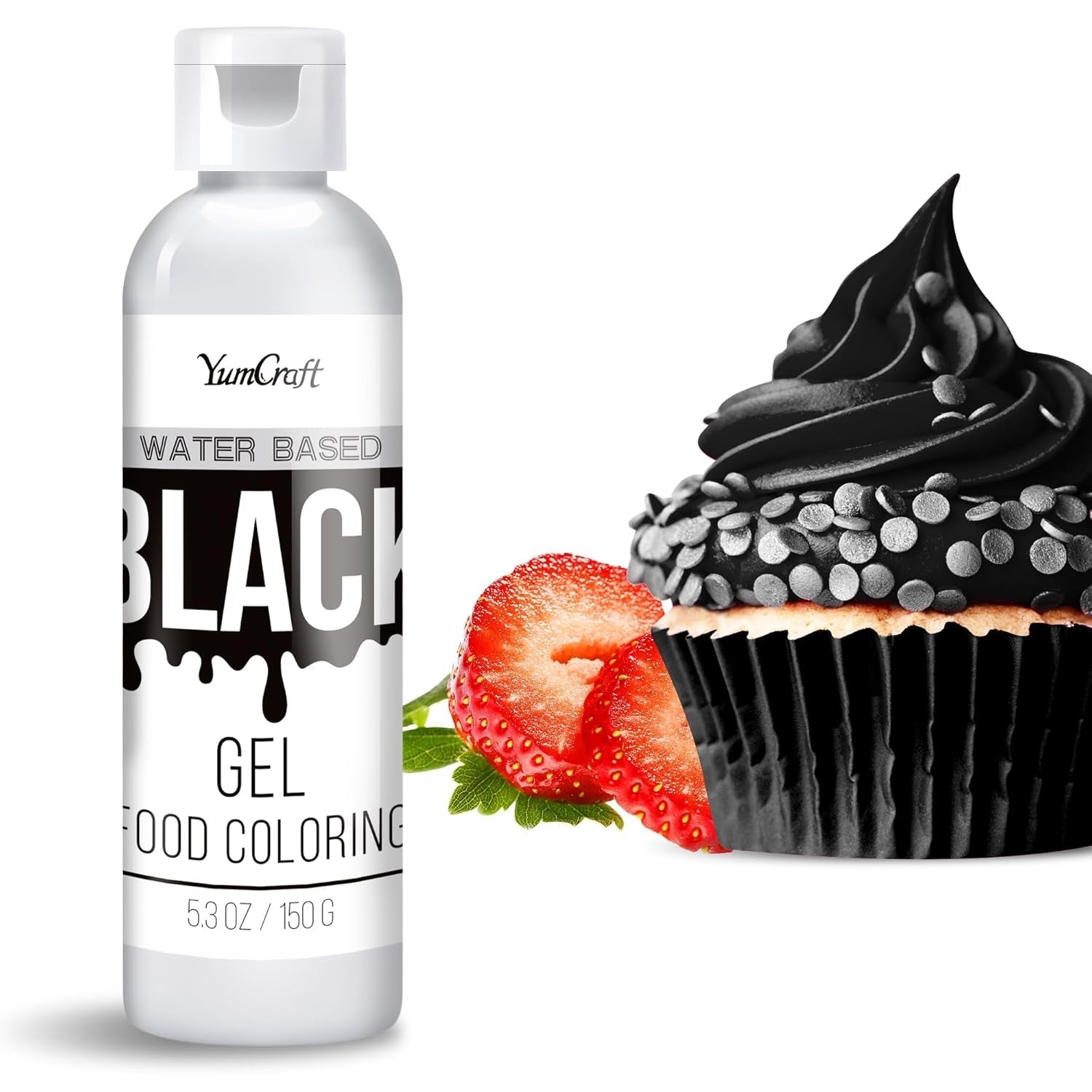 Gel-madfarve - højkoncentreret gel-madfarve til kager, bagning, påskeæg, drikkevarer - Sukkerfri madfarve til fondant, glasur, slim, kagepynt (rød fløjl, 150 g)