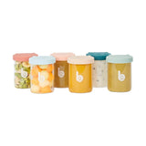 Babymoov ISY BOWLS babymadsbeholdere lavet af robust, temperaturbestandigt glas - til opbevaring/frysning af babymad, 6x 250ml + 3x 120ml Naty Shop madopbevaringsbokse 6X250ml