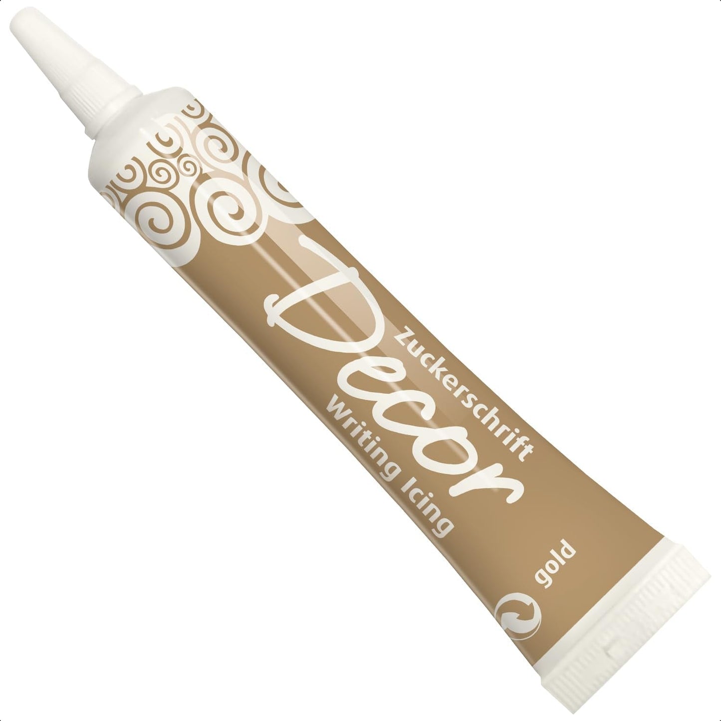 Günthart Backdecor 25 g Sukker med bogstaver GULD Til alle desserter i gylden farve Lavet af sukker til smukke bogstaver og designs, 1 pakke (25 g)