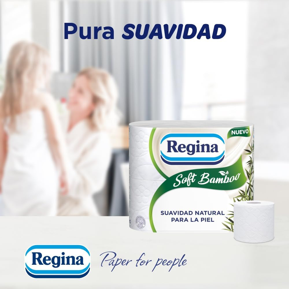 Regina blødt bambus toiletpapir, 40 ruller, 3 lag, 160 ark, naturlig blødhed til din hud, bambusfiber toiletpapir, papiremballage, Fsc-certifikat