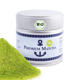 Premium økologisk Matcha fra Japan, ceremoniel kvalitet, pesticidfri, ekstra fint pulver i 30 g æske, intens og delikat smag af grøn te, velegnet til latte, smoothie, ceremoniel kvalitet