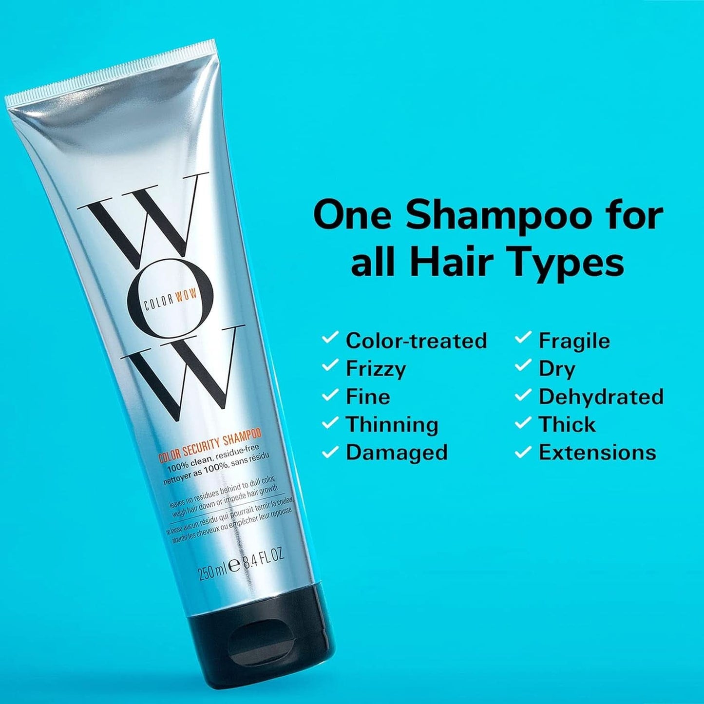 Wow Color Shampoo, silikonefri og sulfatfri farveplejeshampoo til farvet hår, 250 ml brusebad og bad Naty Shop