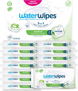 WaterWipes Sensitive+ Hydrating Boost Vådservietter, Hydrating Wipes, 720 Count (12 Pack), 3 i 1 Clean, Care, Hydrate, 99% Aloe Vera Water, Uparfumerede Baby Wipes