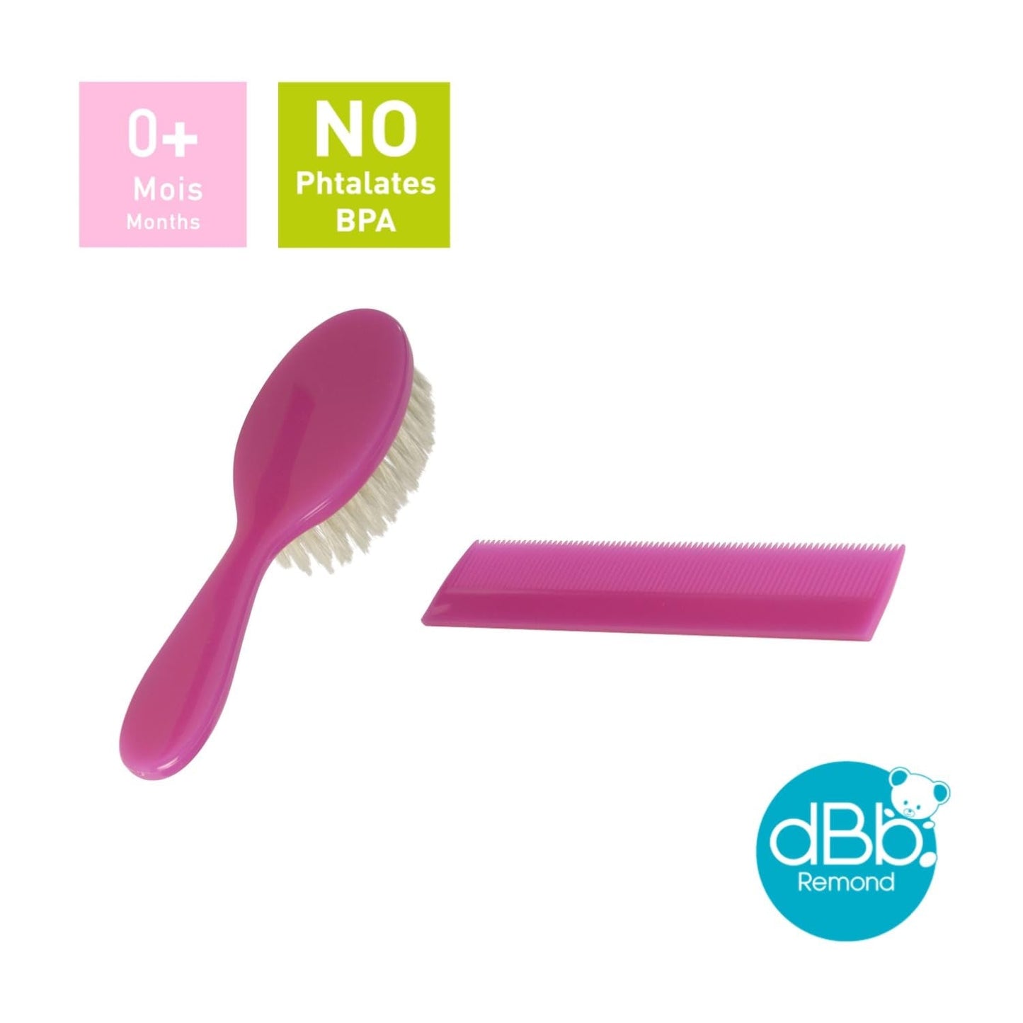 dBb-Remond 315008 Plastbørste og kam Pink Transparent Børn - Bad og hudpleje Naty Shop