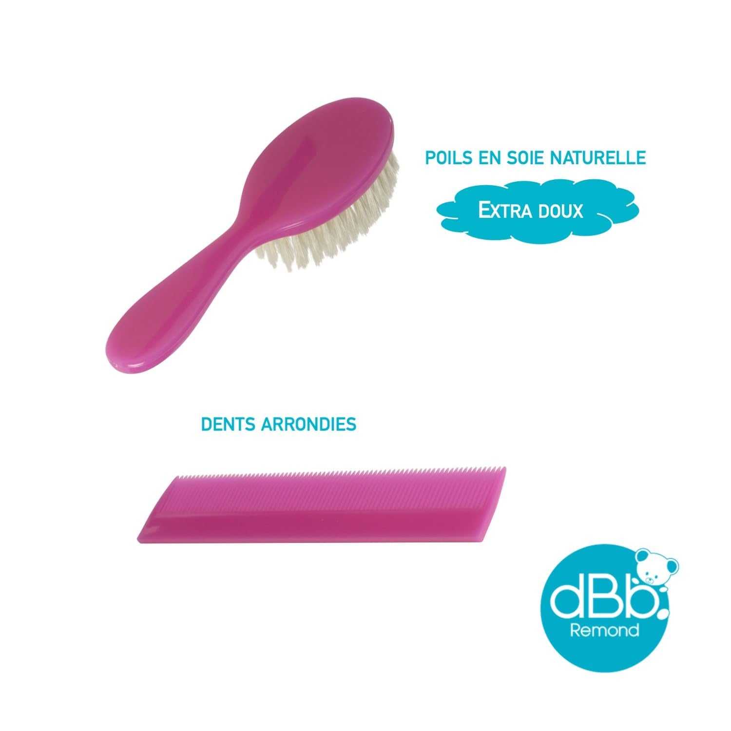 dBb-Remond 315008 Plastbørste og kam Pink Transparent Børn - Bad og hudpleje Naty Shop