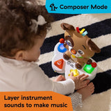 Baby Einstein, Drum & Learn Dean Musical Learning Toy - Multisensorisk babylegetøj, 2 legetilstande, farver, former og instrumenter, 50+ lyde, fra 6 måneder Babylegetøj Naty Shop