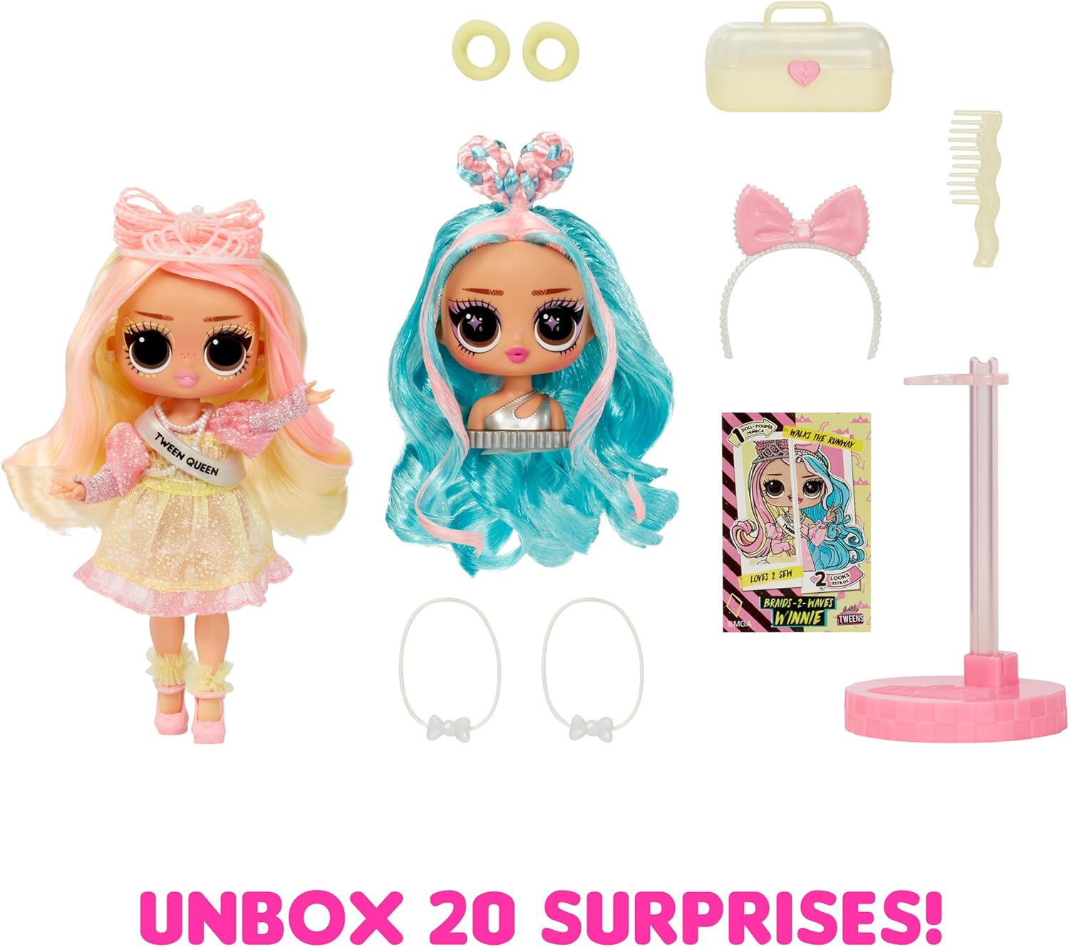 L.O.L. Surprise Tweens Surprise Swap Series - Braids-2-Waves Winnie - Modepuppe med mere som 20 Überraschungen inklusive Styling-Kopf under fantastiske Mode og tilbehør - til børn fra 4 år