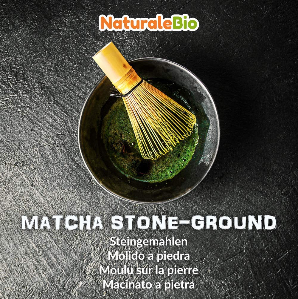 Naturalebio Ceremonial Grade Matcha Tea Powder Original grøn te fra Japan. Ceremoniel klasse Matcha grøn te-pulver lavet i Uji, Kyoto. Ideel til at drikke, lave mad og latte. Æske á 30 g.