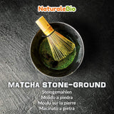 Naturalebio Ceremonial Grade Matcha Tea Powder Original grøn te fra Japan. Ceremoniel klasse Matcha grøn te-pulver lavet i Uji, Kyoto. Ideel til at drikke, lave mad og latte. Æske á 30 g.