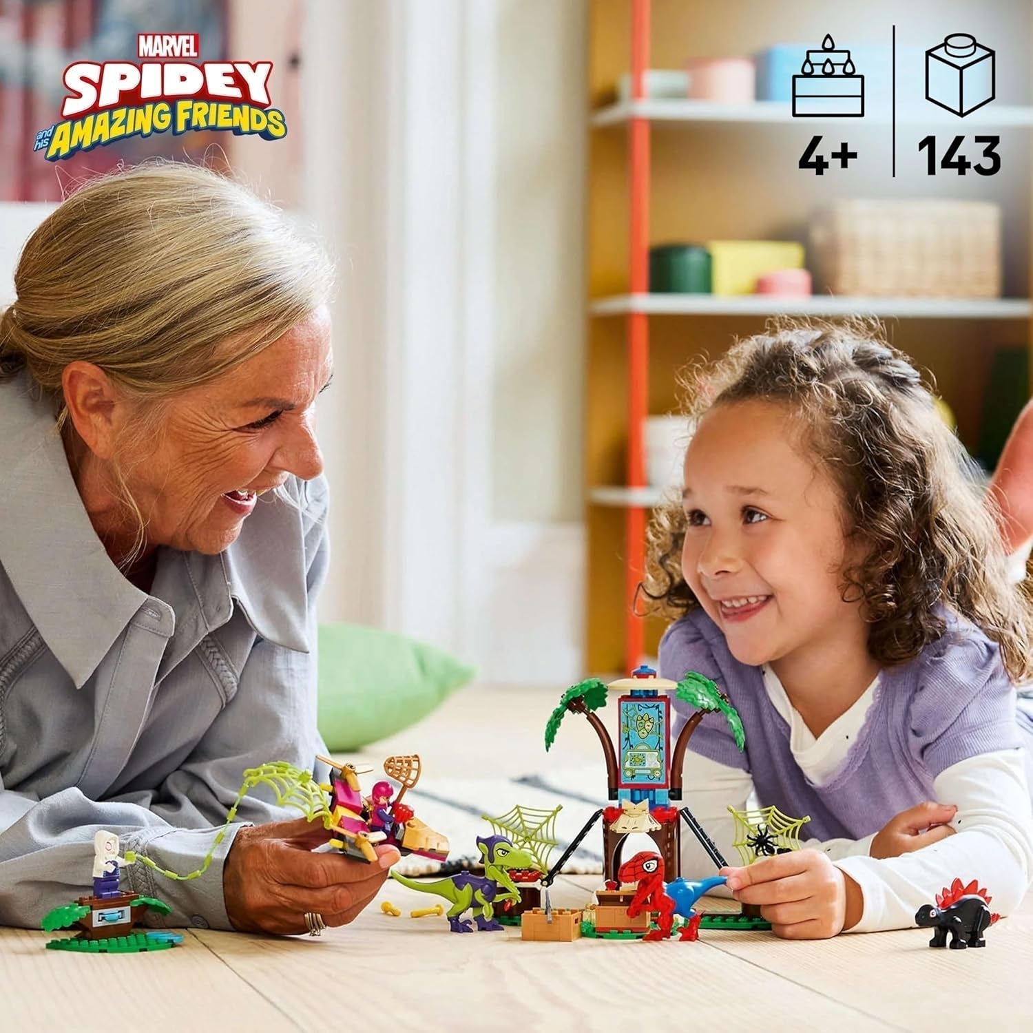 LEGO Marvel Showdown at the Treehouse: Spidey-Rex Vs. Gobby-Raptor, dinosaurbygge- og legesæt, legetøjsdinosaurgave til drenge og piger 4+, Spidey og hans supervenner 11200 byggesæt Besuche den LEGO-Store