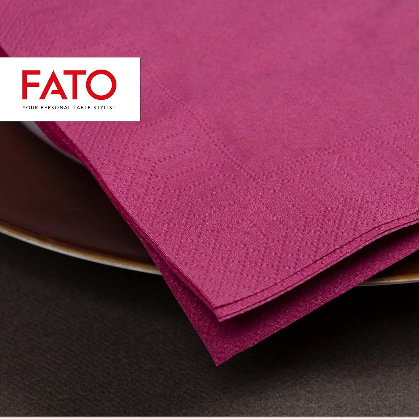 - Engangspapirservietter, ideelle til forretter og cocktails, pakke med 100 servietter, størrelse 24X24, 4-lags, 2-lags, Bordeaux-farve, 100 % rent cellulosepapir, Fsc-certificeret
