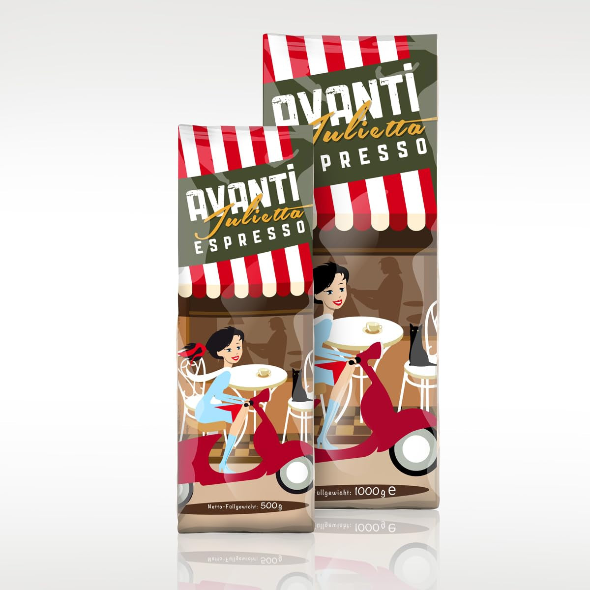 AVANTI Julietta Espresso kaffebønner, 500 g, 70% Arabica 30% Robusta, traditionel tromleristning
