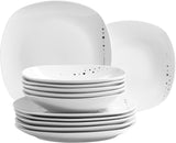 Mäser Fadilla Series 42-dele kombineret porcelænssæt 6-personers porcelænsstel Hvid Sort Grå