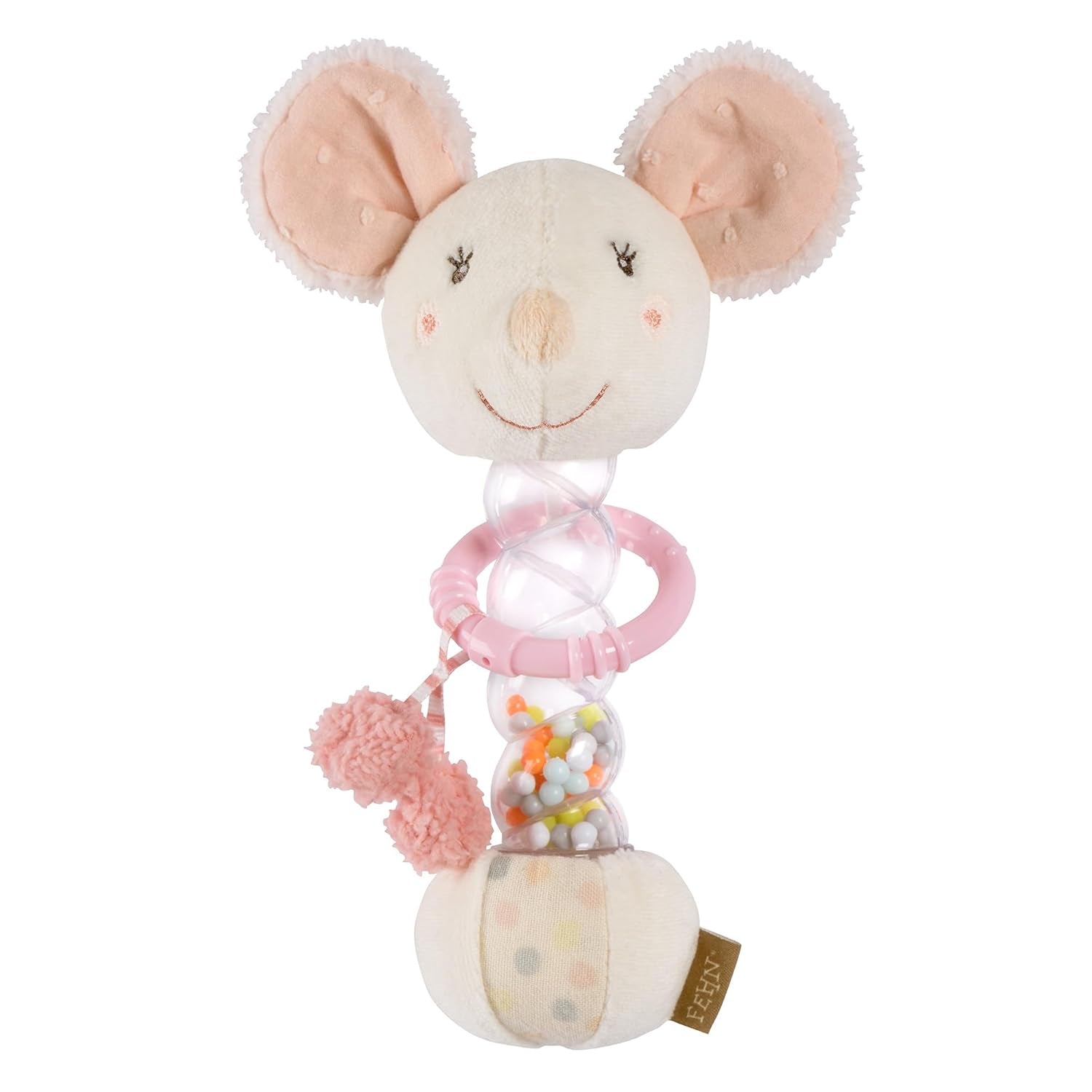 Fehn regnmagermus - motorisk legetøj med klokke til at gribe og lave lyde - klokkestokken fremmer legende sanser og motorik - til babyer og småbørn fra 0+ måneder Babylegetøj Naty Shop Mouse
